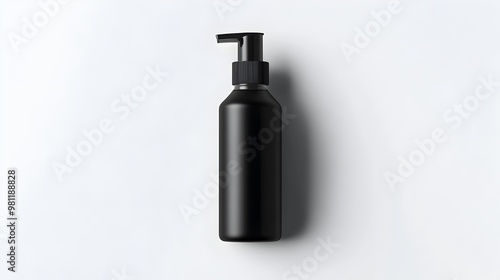 Black Minimalist Plastic Bottle Dispenser Mockup for Cosmetic Skincare and Haircare Products