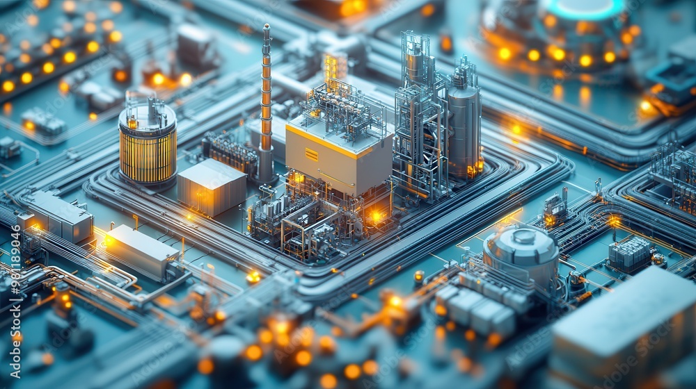 A futuristic, miniature cityscape with high-tech buildings, glowing lights, and intricate architectural details in a night setting. A futuristic, miniature cityscape with high-tech buildings, glowing lights, and intricate architectural details in a night setting.