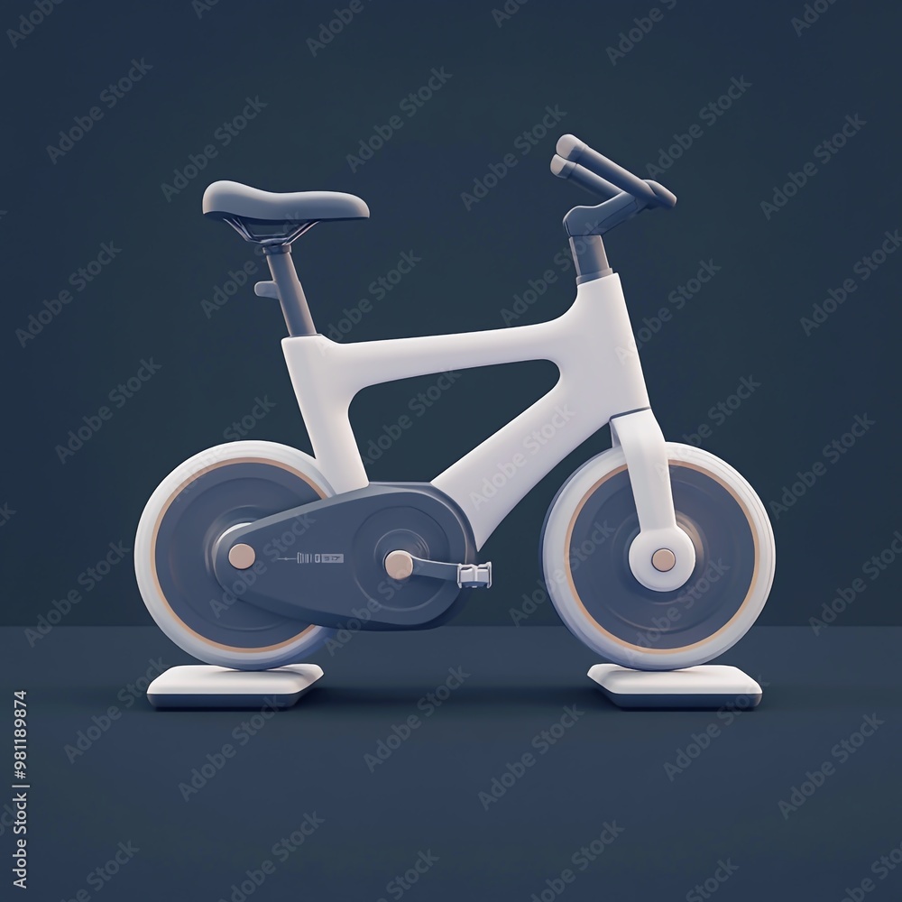 3D Exercise Bike Icon: Stationary for Cardio Illustration Logo 3D Exercise Bike Icon: Stationary for Cardio Illustration Logo