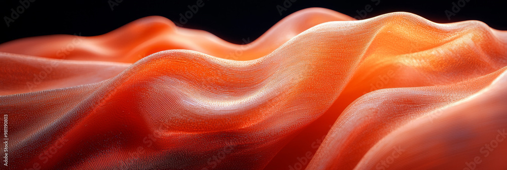 Obraz premium Soft orange fabric with a delicate texture.