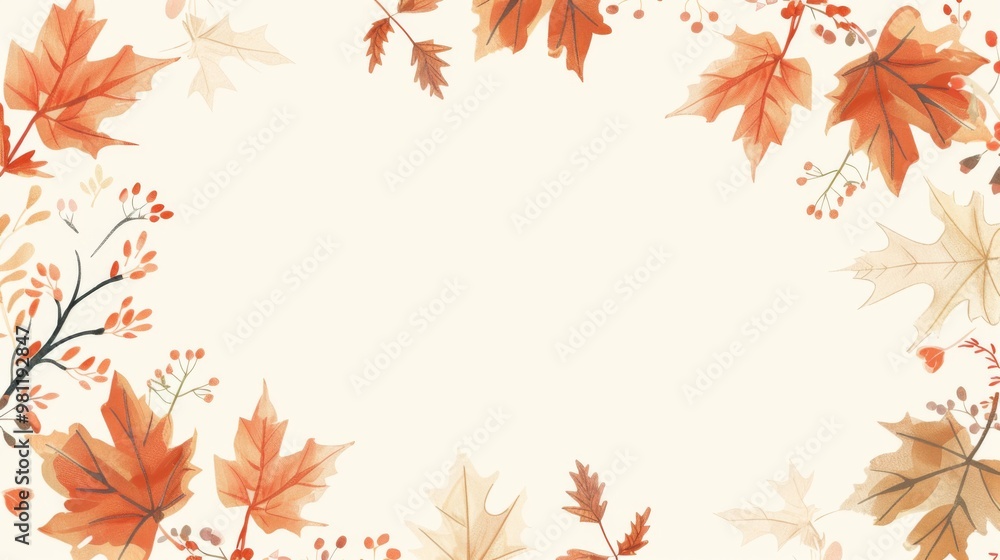 autumn leaves pattern in light beige and dark amber on a white background autumn leaves pattern in light beige and dark amber on a white background