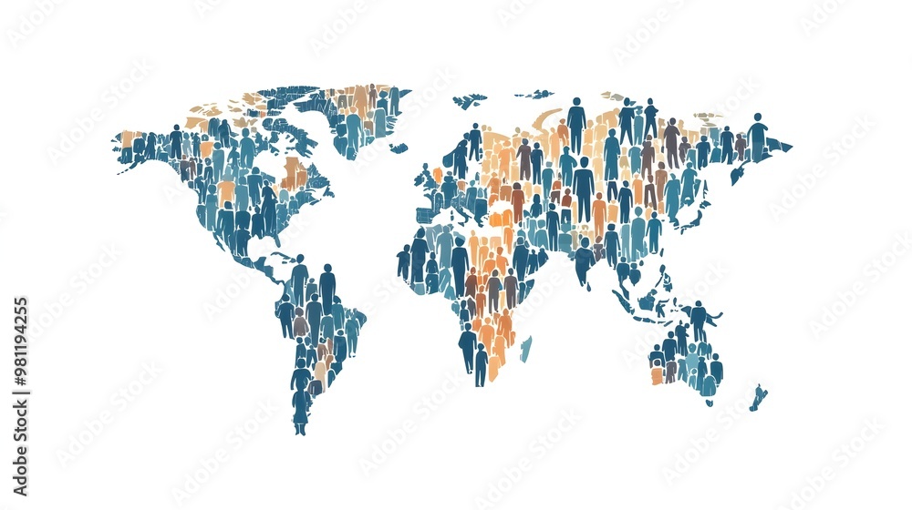 Fototapeta premium Vibrant World Map Displaying Global Connectivity and Cultural Diversity