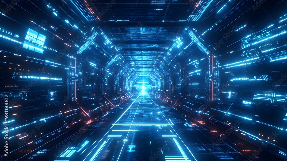Futuristic sci-fi flight with abstract glowing light background image Futuristic sci-fi flight with abstract glowing light background image