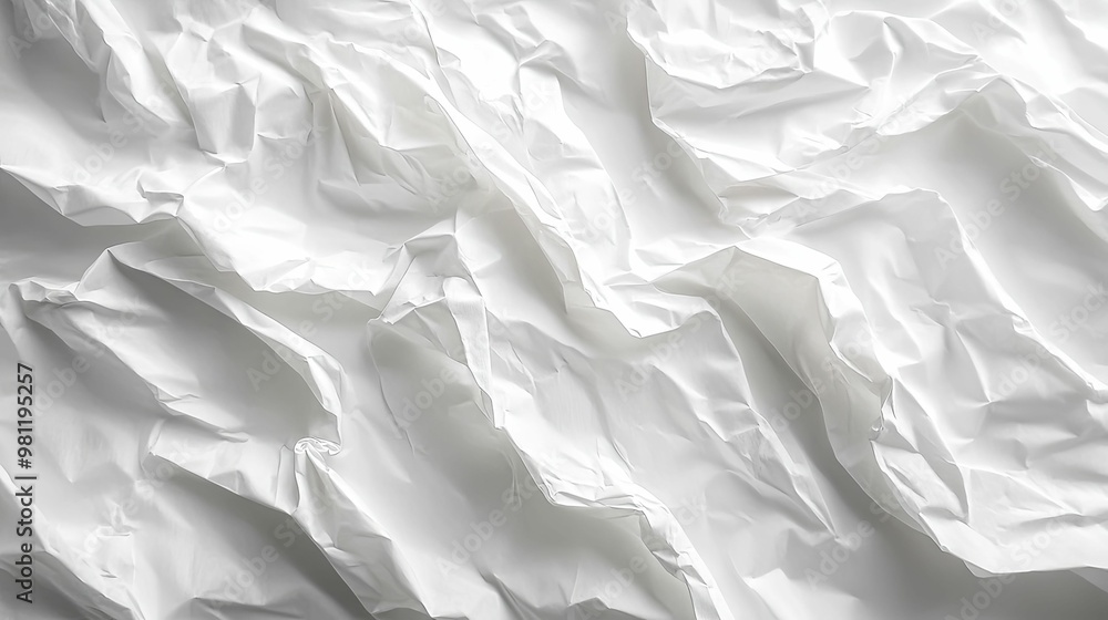 Obraz premium White Crumpled Paper Texture Background