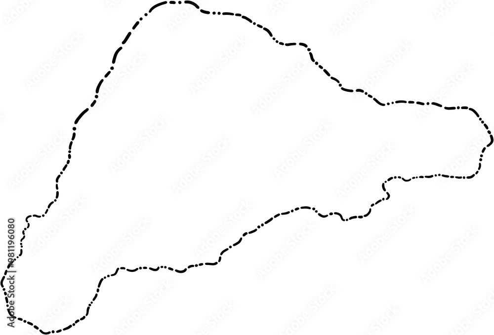 dash line doodle freehand drawing of easter island map. dash line doodle freehand drawing of easter island map.