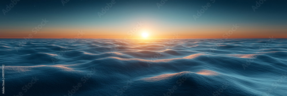 Fototapeta premium Sunset over the vast ocean.
