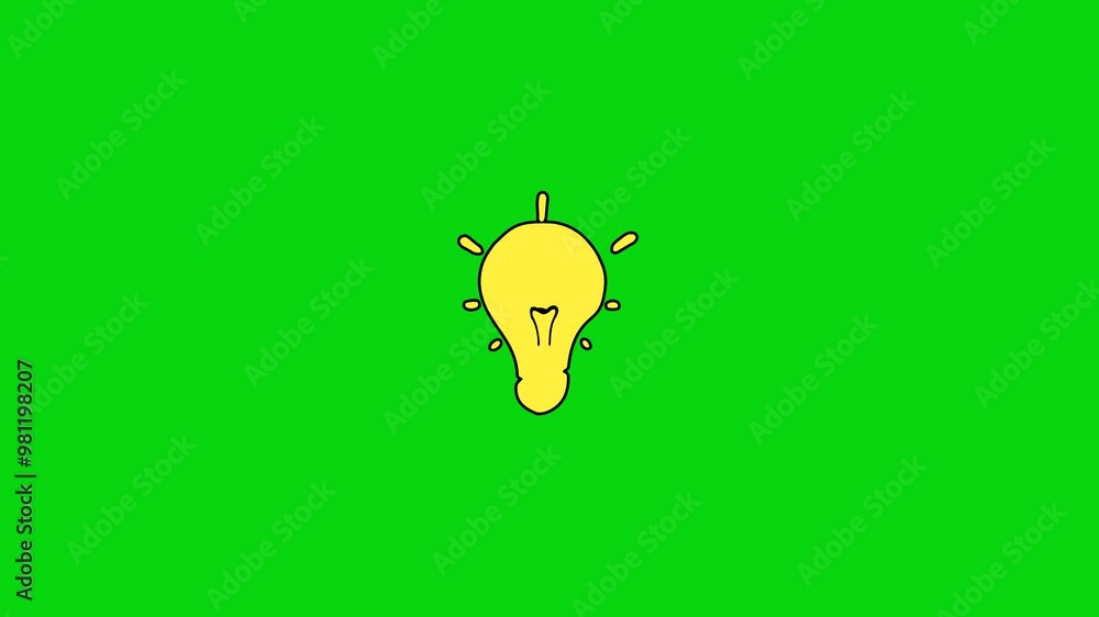 Explosion idea bulb looping animation on Alpha channel with green screen background. 4k idea icon, lamp icon, simple bulb logotype icon animation. Explosion idea bulb looping animation on Alpha channel with green screen background. 4k idea icon, lamp icon, simple bulb logotype icon animation.