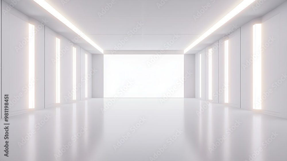 Bright Minimalist Architectural Interior with Luminous Open Hallway Bright Minimalist Architectural Interior with Luminous Open Hallway