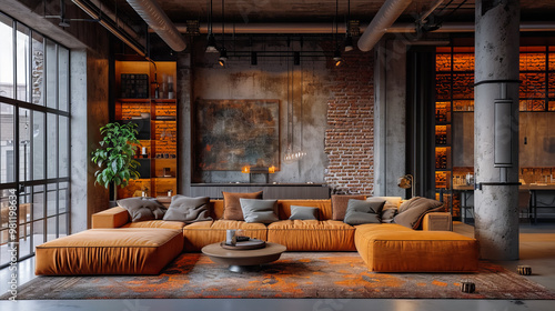 Stylish Urban Interior. Loft Style. Modern Residential Interior