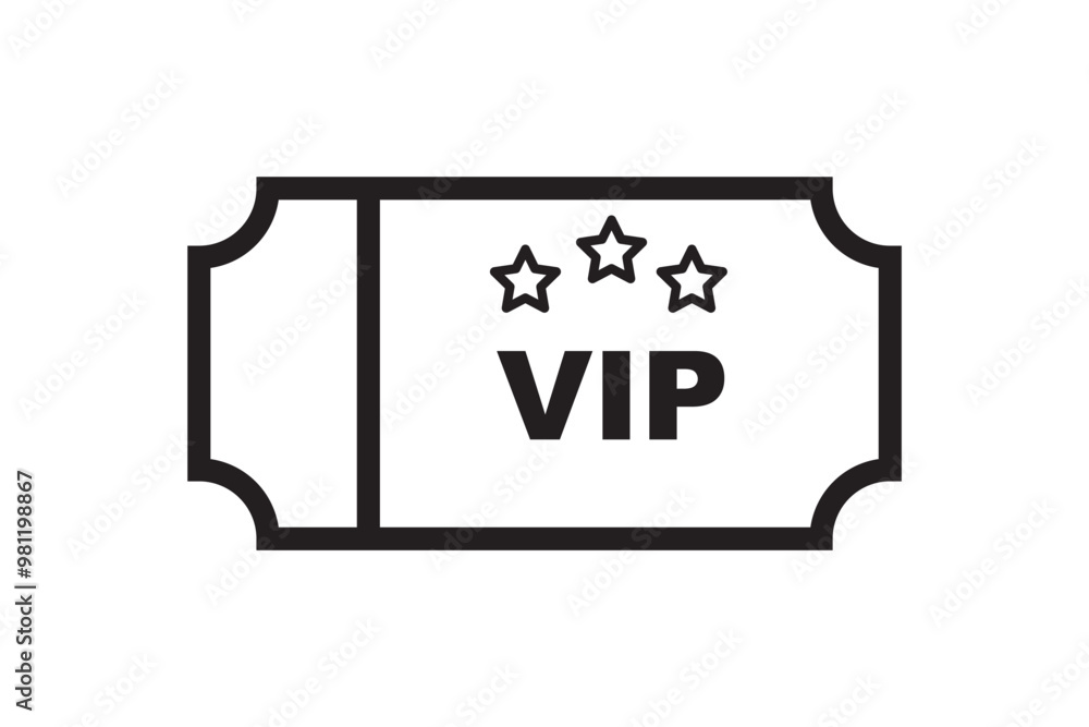 VIP TICKET line icon, linear, outline, graphic ,illustration VIP TICKET line icon, linear, outline, graphic ,illustration