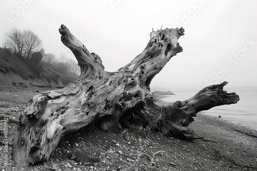 Rotten driftwood photo