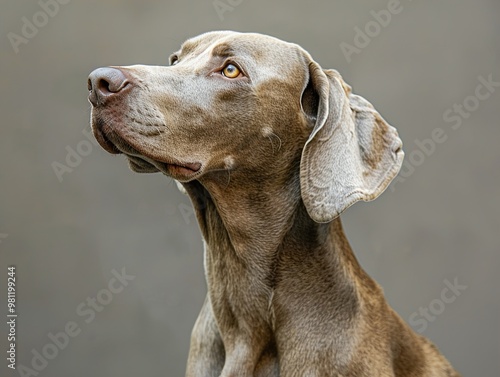 Weimaraner Dog Portrait: A Close-Up Look