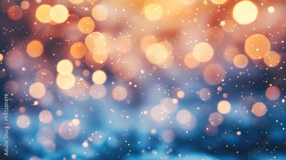 Colorful shiny winter background with snowflakes and bokeh light Colorful shiny winter background with snowflakes and bokeh light