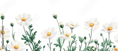 Lovely template featuring diverse pyrethrum flowers Ideal for decorative purposes