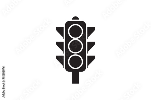 traffic light clip art vector silhouette illustration isolated in white background