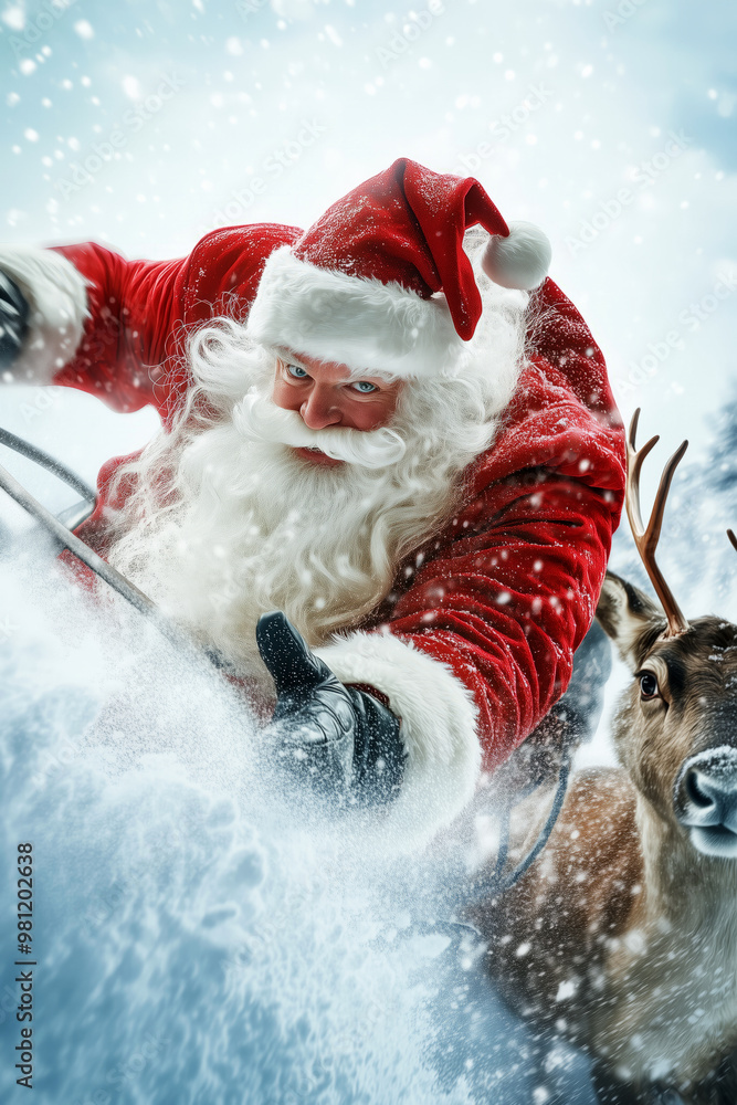 Santa Claus rides at high speed Santa Claus rides at high speed