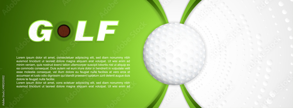 custom made wallpaper toronto digitalGolf outing banner with golf ball, vector illustration.