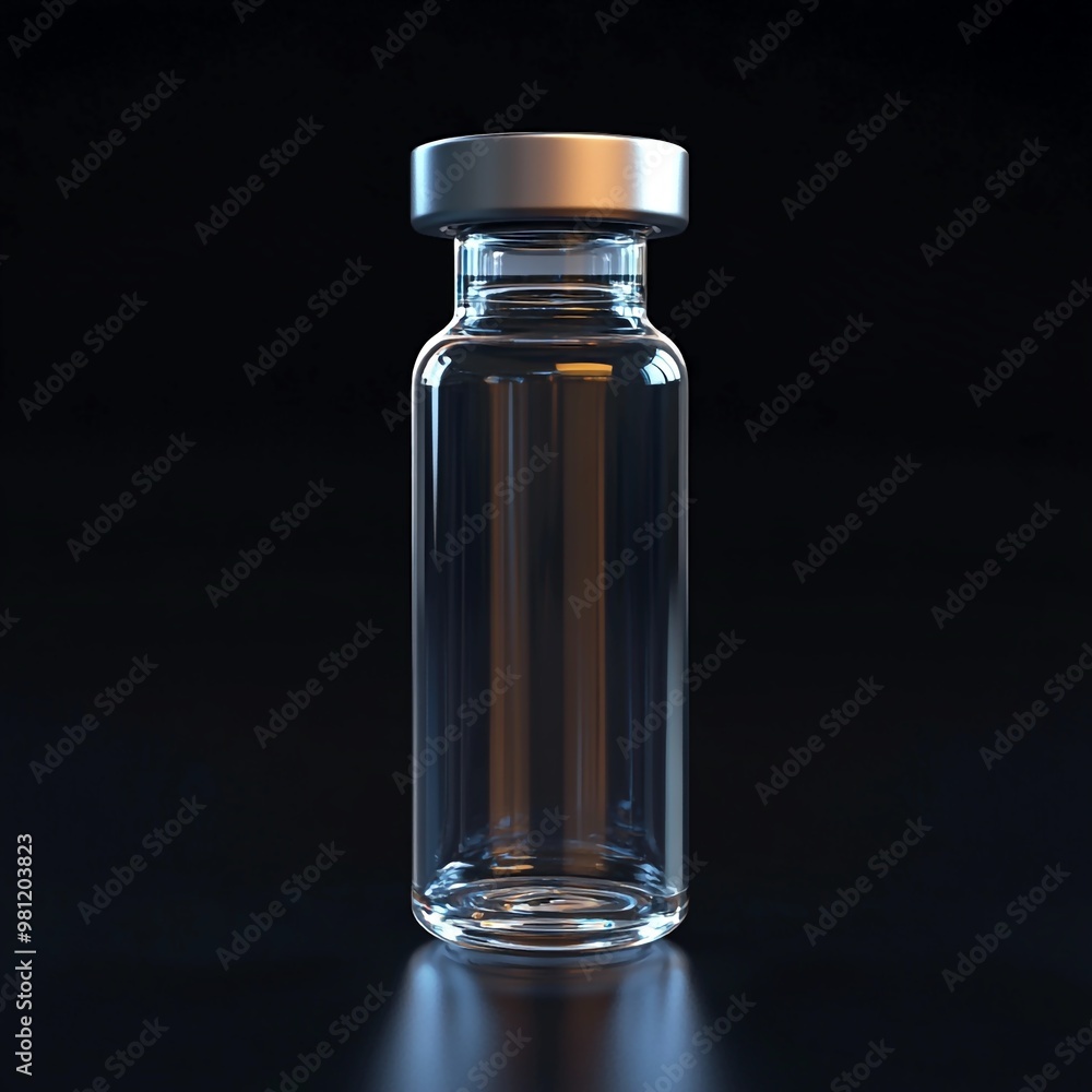 3D Vaccine Vial Icon: Container for Immunization Doses Illustration Logo 3D Vaccine Vial Icon: Container for Immunization Doses Illustration Logo