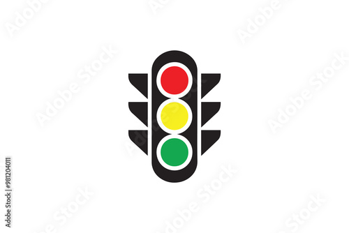 traffic light clip art vector silhouette illustration isolated in white background