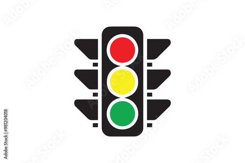 traffic light clip art vector silhouette illustration isolated in white background