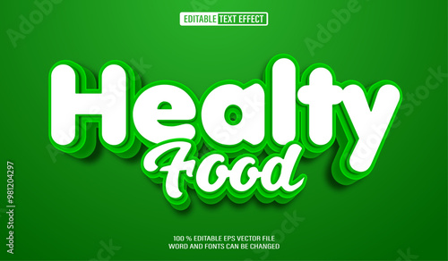 Editable 3d text style effect - Healty Food text effect Template