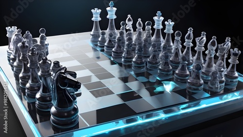 hologram chess, sport chess, 3d chess photo