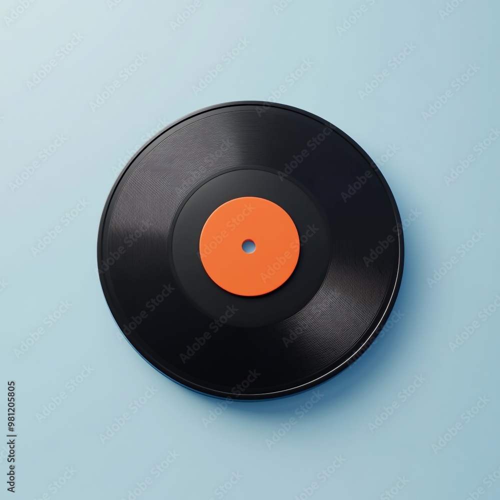 3D Vinyl Record Icon: Classic Music Disc Illustration Logo 3D Vinyl Record Icon: Classic Music Disc Illustration Logo