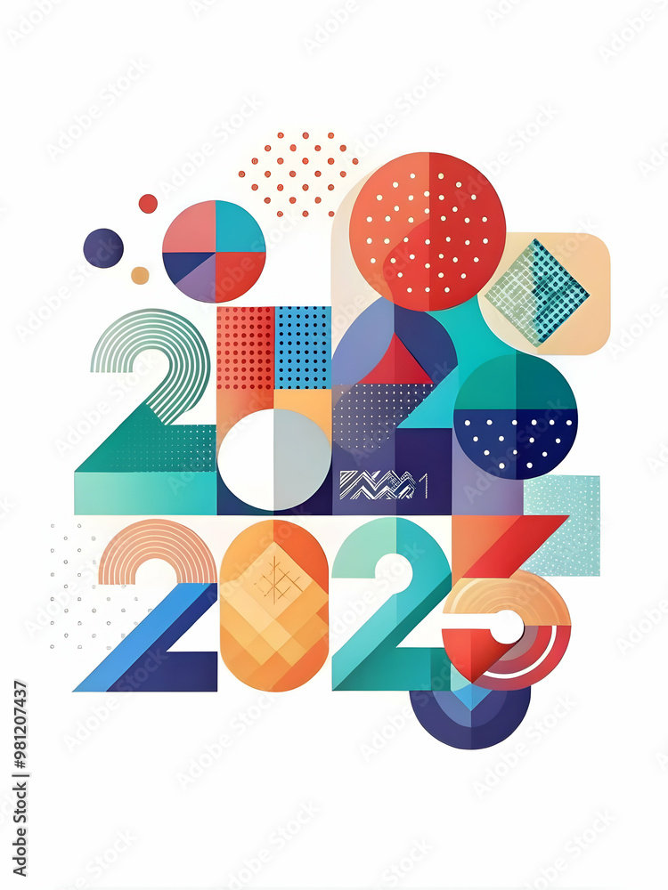 custom made wallpaper toronto digitalColorful Flat Abstract Calendar Elements for 2025: Dynamic Vector Shapes & Patterns for Infographics in Smart Business Style