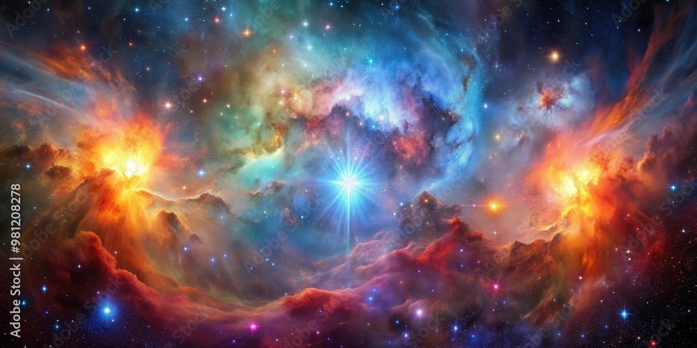 Majestic deep space nebula filled with colorful gases and stars, galaxy, cosmic, space, astronomy, universe, celestial, nebula Majestic deep space nebula filled with colorful gases and stars, galaxy, cosmic, space, astronomy, universe, celestial, nebula