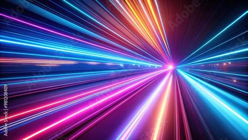 Light trails speed motion effect background with neon light glow lines , light trails, speed, motion, background, neon, glow
