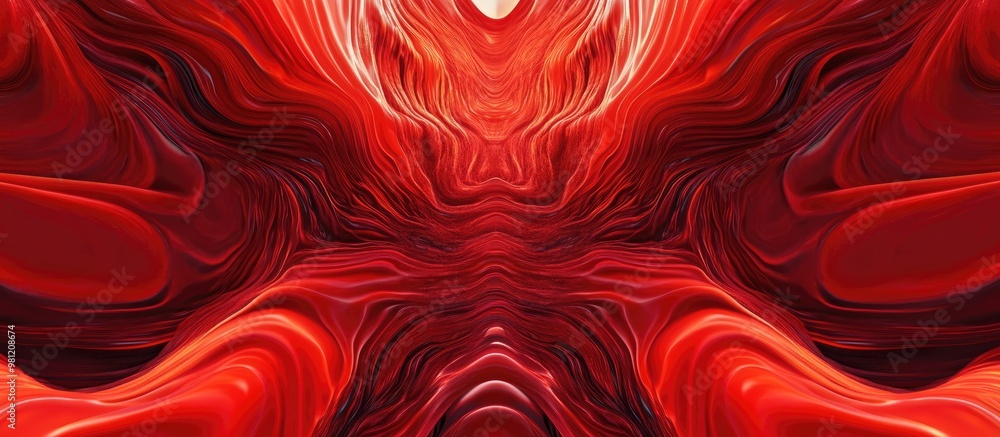 Surreal red 2d background for design resembling a hallucinogenic experience featuring modern psychedelic and kaleidoscopic optical illusions for a striking 3D effect Surreal red 2d background for design resembling a hallucinogenic experience featuring modern psychedelic and kaleidoscopic optical illusions for a striking 3D effect
