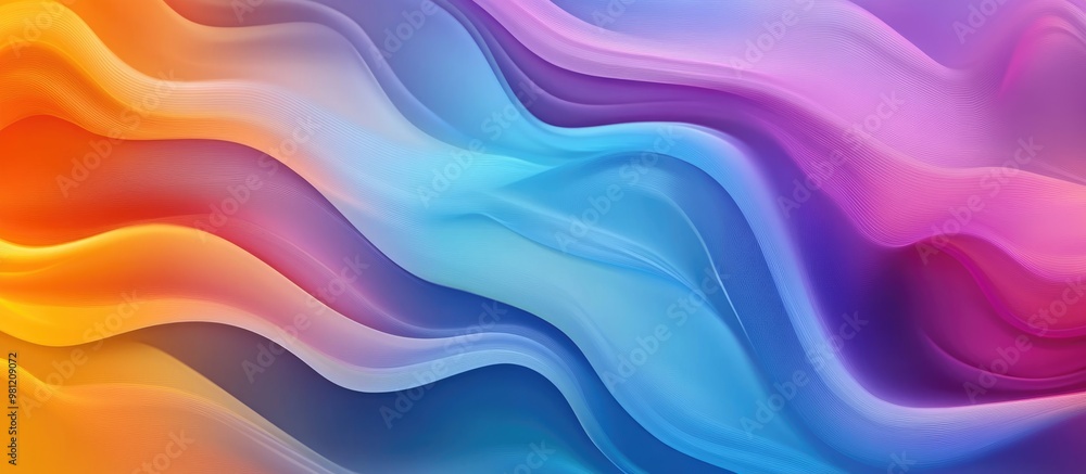 Obraz premium Abstract 2d background featuring vibrant colors with flowing lines and waves