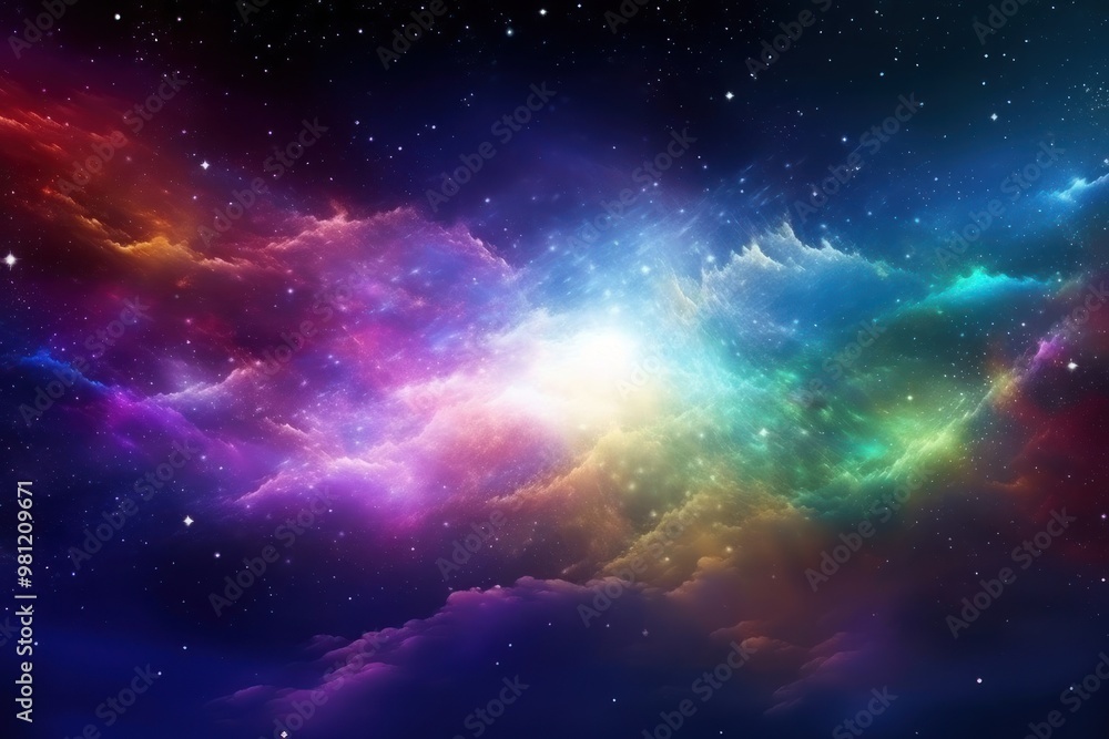 Obraz premium Rainbow backgrounds astronomy universe.