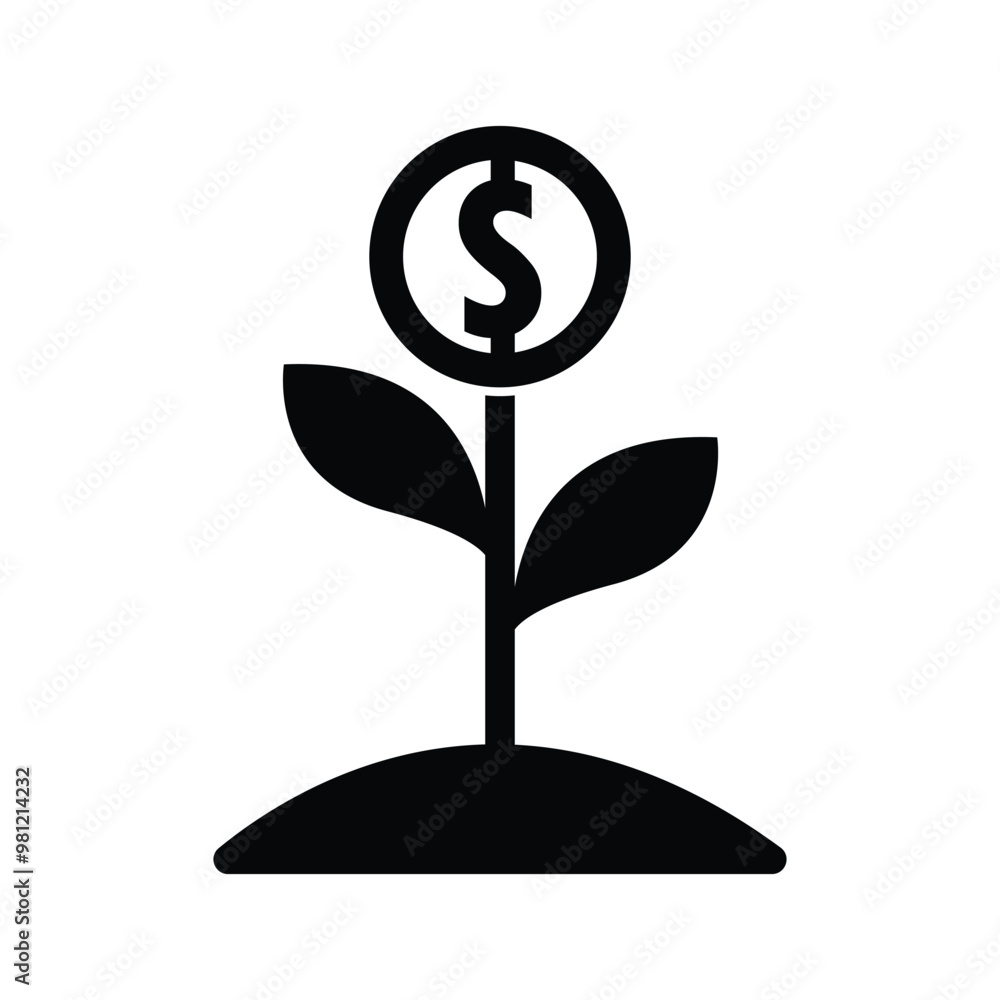 vector illustration of dollar coin plant vector illustration of dollar coin plant
