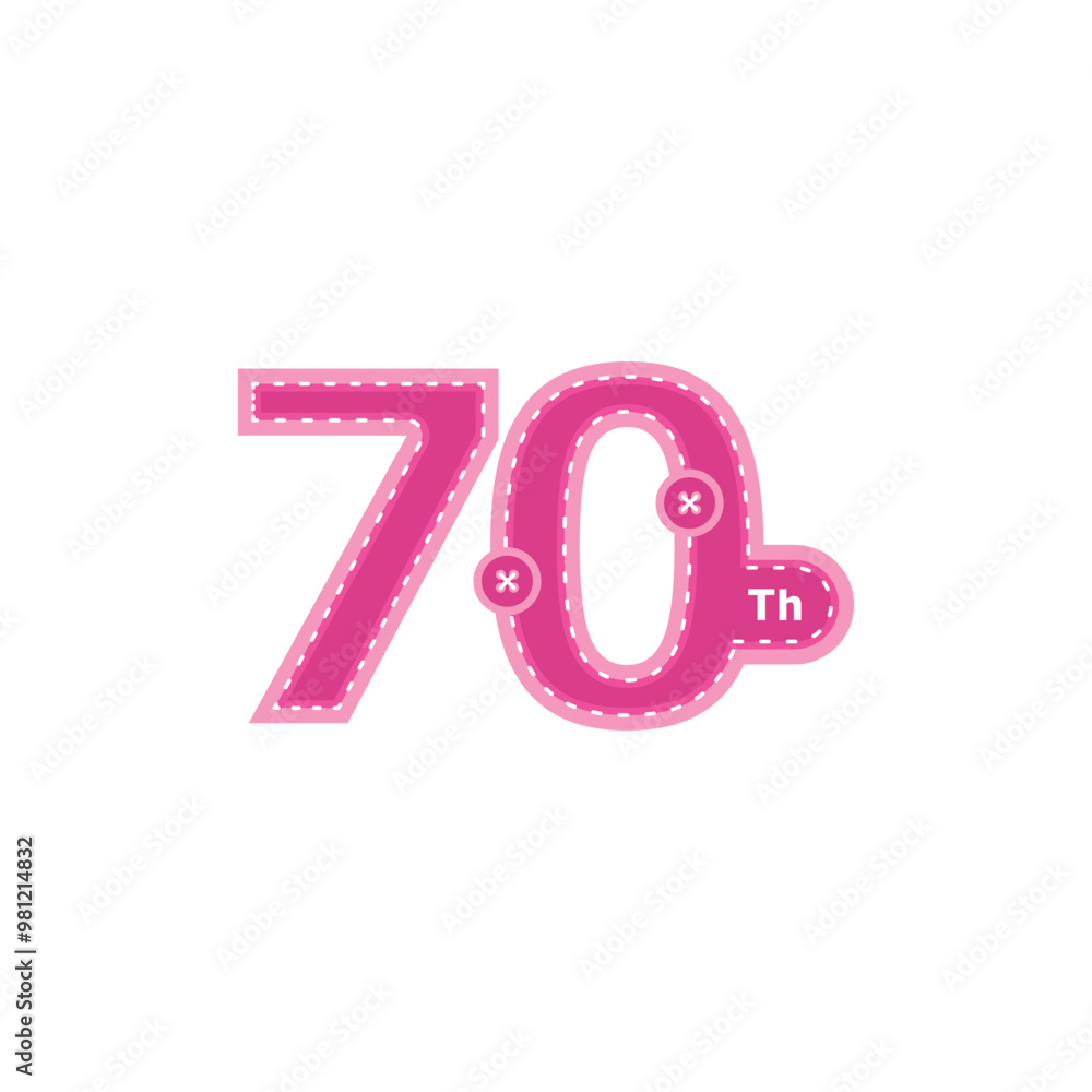 70 Th Anniversary Celebration Number with cartoon style Design 70 Th Anniversary Celebration Number with cartoon style Design