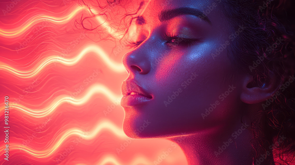 A photorealistic female face in profile, A photorealistic female face in profile,