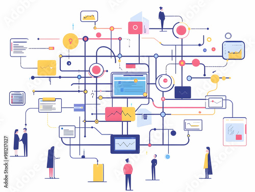 Flat Holographic Campaign Finance Flowchart Concept: Wide Shot of Complex Processes with Glowing Arrows and Dollar Symbols in a Clean, Professional Environment - SEO Optimized Vector Illustration