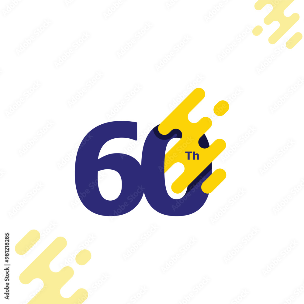 60 Th Anniversary Celebration Modern Number Collection Design Vector Illustration 60 Th Anniversary Celebration Modern Number Collection Design Vector Illustration