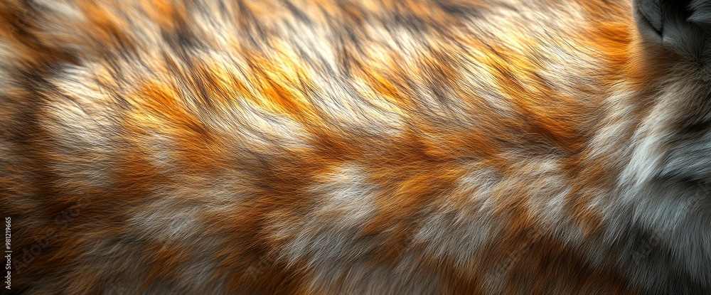 Close-up Texture of Soft, Fluffy Orange and White Fur Close-up Texture of Soft, Fluffy Orange and White Fur