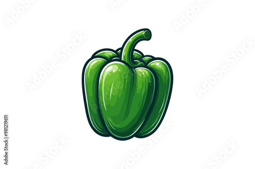 Capsicum Bell Papper Vector Icon Chili pepper.