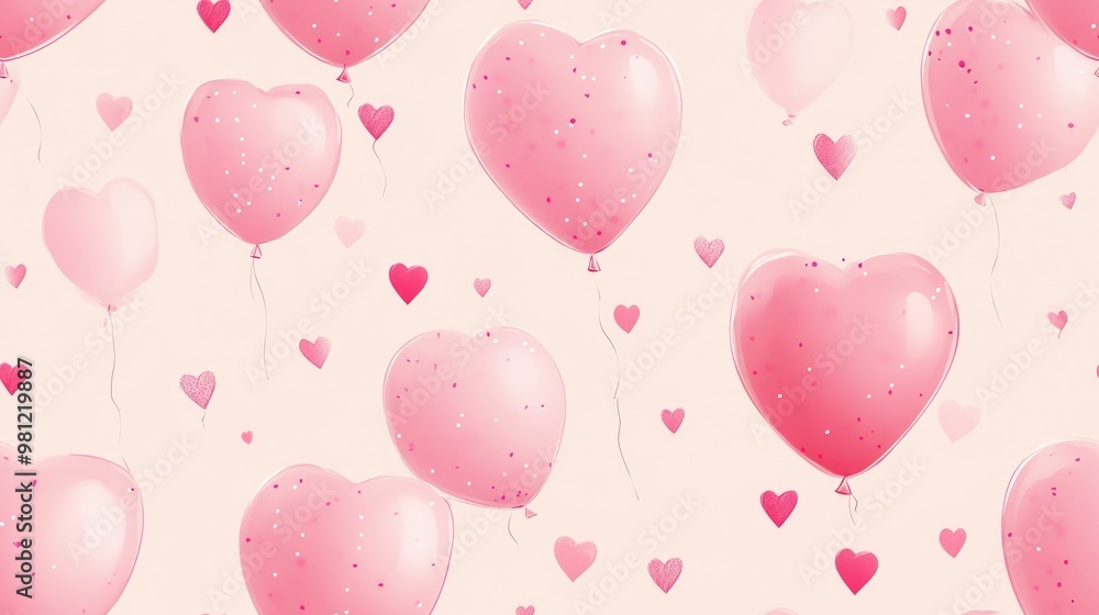 Valentine s Day themed digital paper featuring pink balloons Valentine s Day themed digital paper featuring pink balloons
