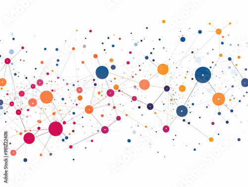 Flat Fundraising Network Constellation Concept: Illustrative Donor Connections & Donation Amounts Revealed in a Simple, Smart Business Vector Design photo