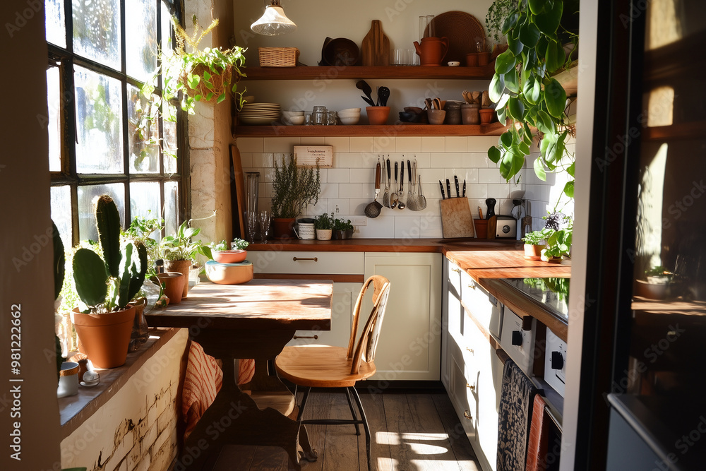 a serene and visually appealing kitchen corner in an apartment, blending Japandi style with practicality, and incorporating the dining table seamlessly into the space.
a serene and visually appealing kitchen corner in an apartment, blending Japandi style with practicality, and incorporating the dining table seamlessly into the space.