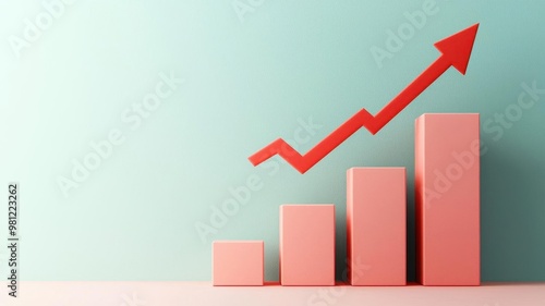 Business chart, with rising graph, 3D illustration, copy space for text, Free Download Business chart, with rising graph, 3D illustration, copy space for text, - GFXLoad