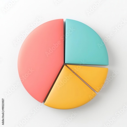 Free Download Business pie chart, showing market share, 3D illustration, copy space for text, - GFXLoad