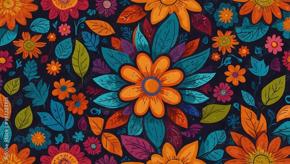 Cartoon flower design with vibrant colors. Cartoon flower design with vibrant colors.