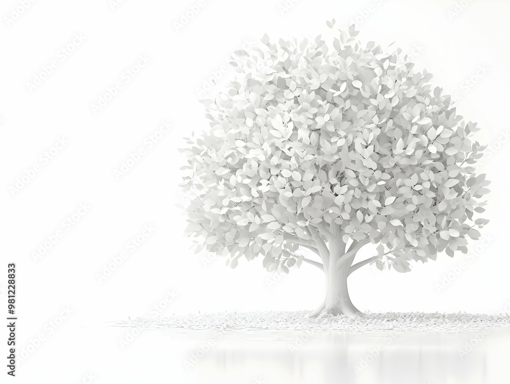 Flat White Tree of Life Illustration: Holographic Leaves Symbolizing Mental Health Interconnectedness - Medium Shot for Janeiro Branco Awareness Campaign Flat White Tree of Life Illustration: Holographic Leaves Symbolizing Mental Health Interconnectedness - Medium Shot for Janeiro Branco Awareness Campaign