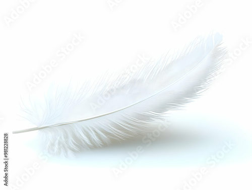 Soft Focus White Feather Concept: Close-Up of Delicate Feather with Blurred Edges - Representing Lightness of Being for Janeiro Branco in Flat Vector Illustration