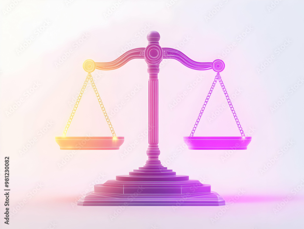 Flat Holographic Policy Scales: Balancing Key Issues in Dynamic Business Strategy - Wide Angle Vector Illustration with Glowing Icons and White Background for Discussion Flat Holographic Policy Scales: Balancing Key Issues in Dynamic Business Strategy - Wide Angle Vector Illustration with Glowing Icons and White Background for Discussion
