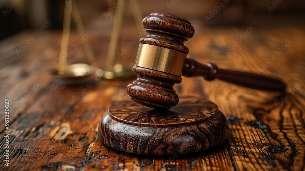 A close-up of a wooden gavel resting on a textured surface, symbolizing justice and law in a courtroom setting. A close-up of a wooden gavel resting on a textured surface, symbolizing justice and law in a courtroom setting.